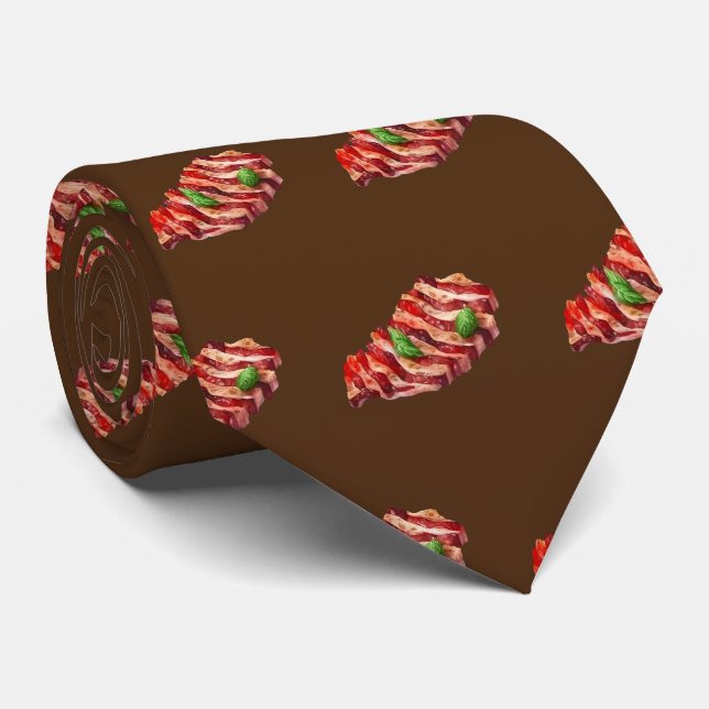 Cool bbq ribs tiled pattern neck tie (Rolled)