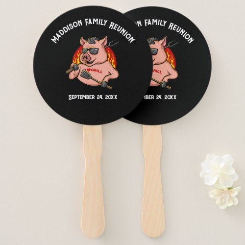 Cool BBQ Themed Family Reunion  Hand Fan