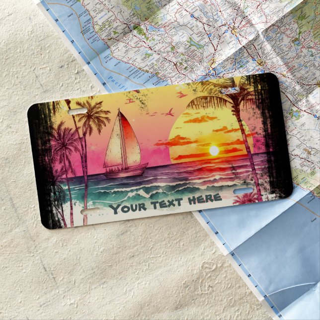 cool Beach add text License Plate (In Situ)