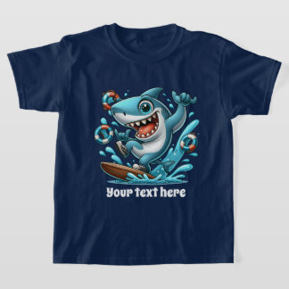 Cool Beach add text unisex kids shark T-Shirt