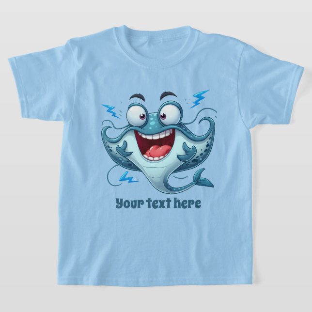 Cool Beach add text unisex kids stingray T-Shirt (Laydown)