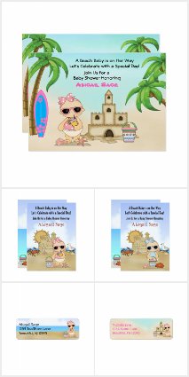 Cool Beach Baby ~ Baby Shower Supplies for Girls