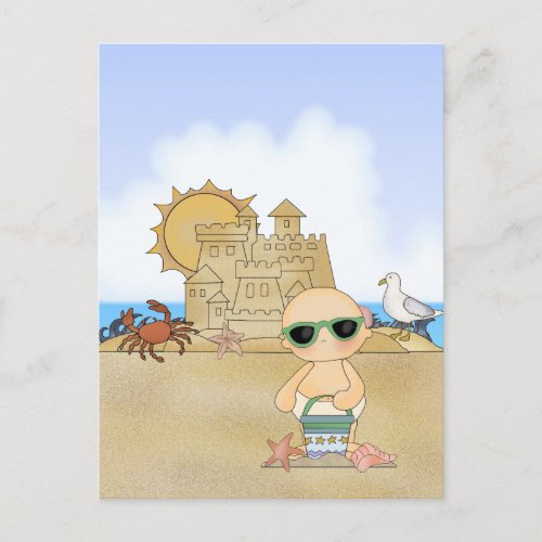 Cool Beach Baby  Neutral Postcard