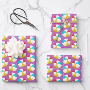 cool beach balls pattern wrapping paper sheets