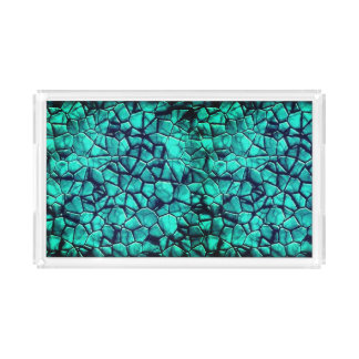Cool beach blue pebbles marble stones texture tray