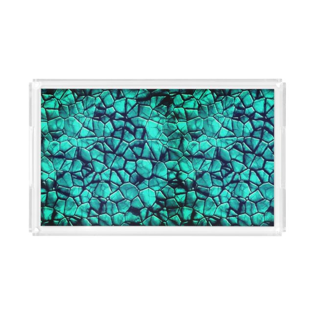 Cool beach blue pebbles marble stones texture tray (Front)