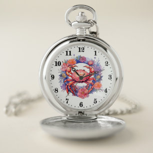 Cool beach crab lovers pocket watch