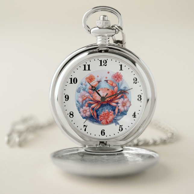Cool beach crab lovers pocket watch (Inside)