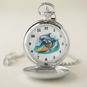 Cool beach dolphin lovers pocket watch