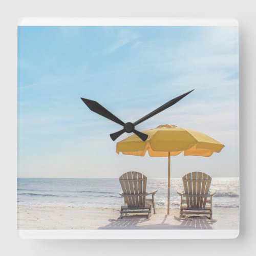 COOL BEACH ENTHUSIASTS CLOCK SQUARE WALL CLOCK