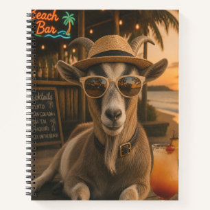Cool Beach Goat with Cocktail Notebook