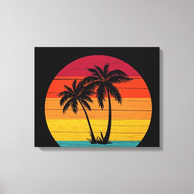 cool Beach house palm trees Canvas Print (Front)