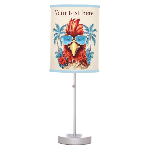 Cool beach house rooster add text table lamp