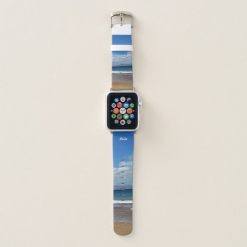 Cool Beach Landscape with Sand and Sky Apple Watch Band