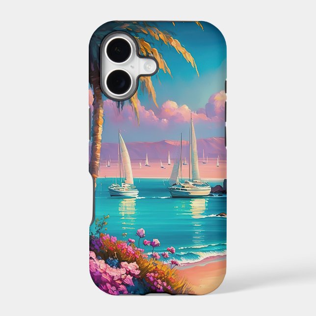 cool Beach sailboat lovers Case-Mate iPhone Case (Back)