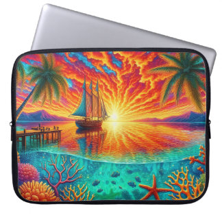 cool beach sailboat lovers laptop sleeve
