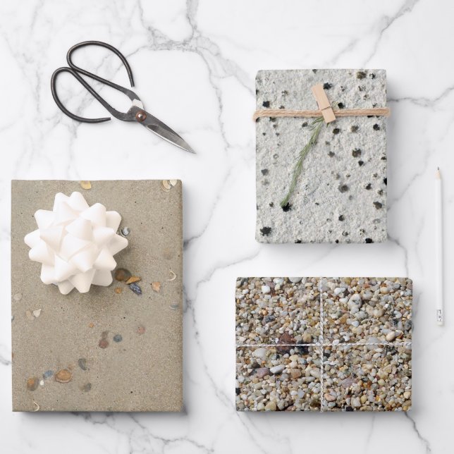 cool beach sand pattern party wrapping paper sheets (Front)