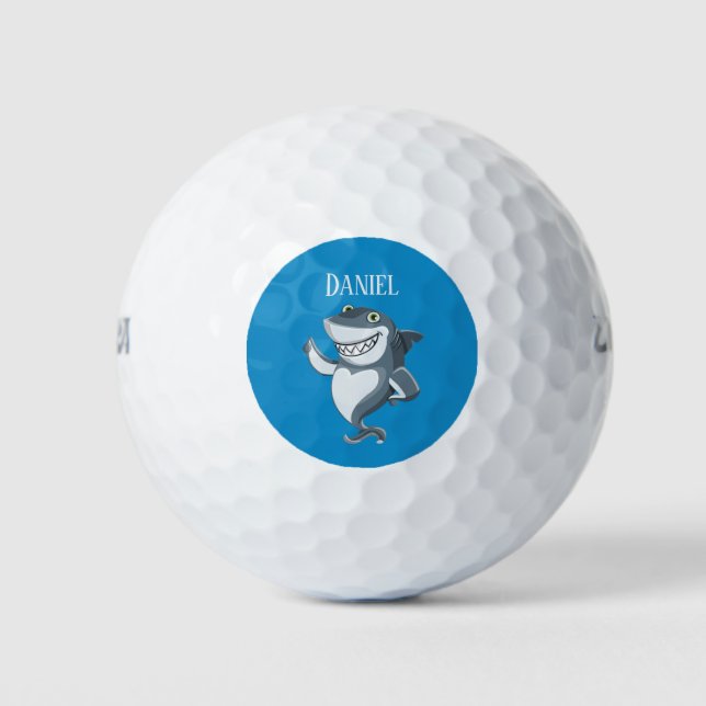 cool beach shark add name Golf Balls (Front)