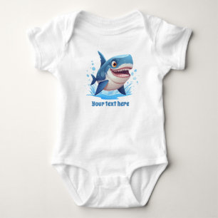 Cool beach shark add text boy Baby boy Bodysuit