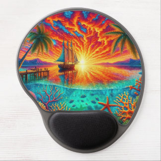 Cool beach ship lovers gel mouse pad