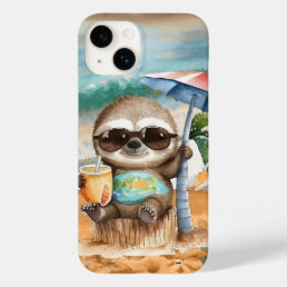 cool beach sloth lovers Case-Mate iPhone 14 case