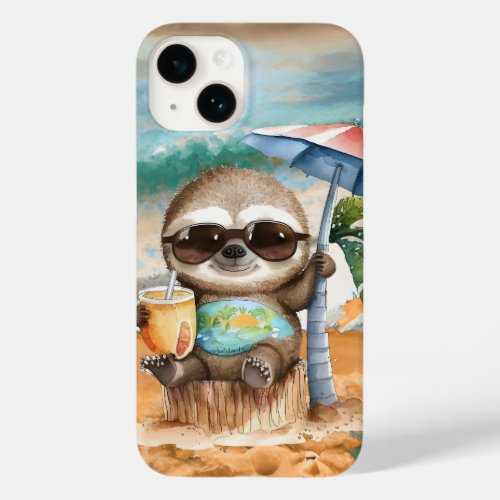 cool beach sloth lovers Case_Mate iPhone 14 case