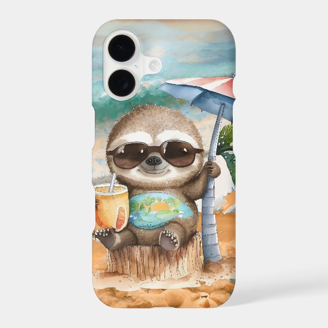 cool beach sloth lovers Case-Mate iPhone case (Back)