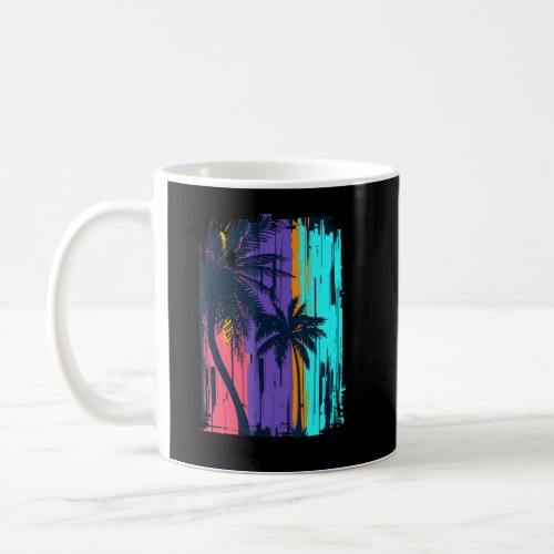 Cool Beach Sunset With Palm Trees And Tropical Sum Coffee Mug