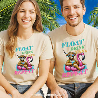 Cool Beach T-Shirt - Float Drink Tan Repeat
