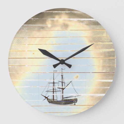 Cool Beach Theme Ship Wall Clock _ Nautical Lovers