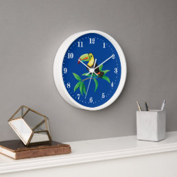 cool beach toucan lovers add text Large Clock