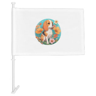 Cool Beagle 2 Car Flag