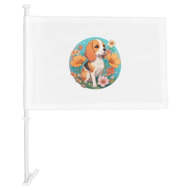 Cool Beagle  2 Car Flag (Front)