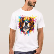 Cool Beagle Color Splash Dog T-Shirt
