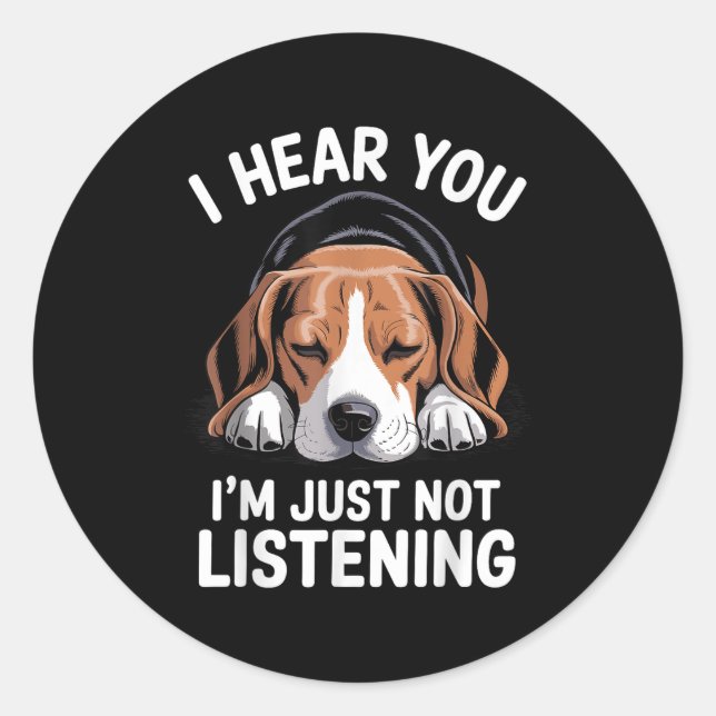 Cool Beagle Design For Men Women Dog Themed Beagle Classic Round Sticker (Front)