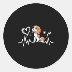 Cool Beagle Design For Men Women Kids Dog Owner Be Classic Round Sticker