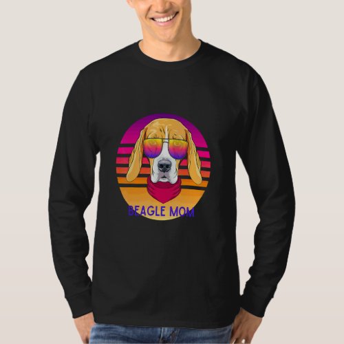 Cool Beagle Mom Dog Head Mothers Day  T_Shirt