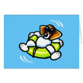 Cool Beagle Pool Float Off-Leash Art™ Cards (Front Horizontal)