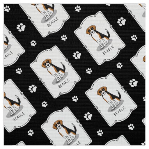 Cool Beagle with Sunglasses (tri color 3) Funny Fabric