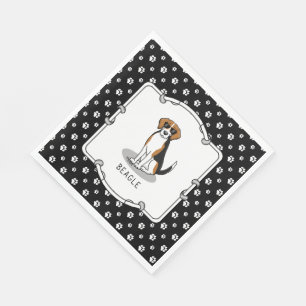 Cool Beagle with Sunglasses (tri color 3) Funny Napkins