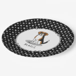Cool Beagle with Sunglasses (tri color 3) Funny Paper Plates