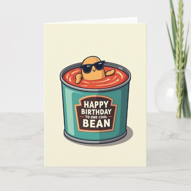 Cool Bean Birthday Illustration Card (Front)
