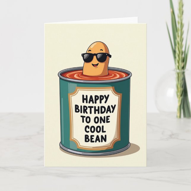 Cool Bean Birthday Message Card (Front)