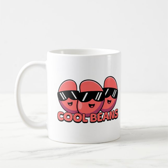 Cool Beans! Cute Kidney Bean Pun Coffee Mug (Left)