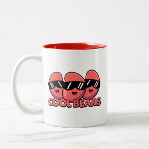 Cool Beans! Cute Kidney Bean Pun Two-Tone Coffee Mug
