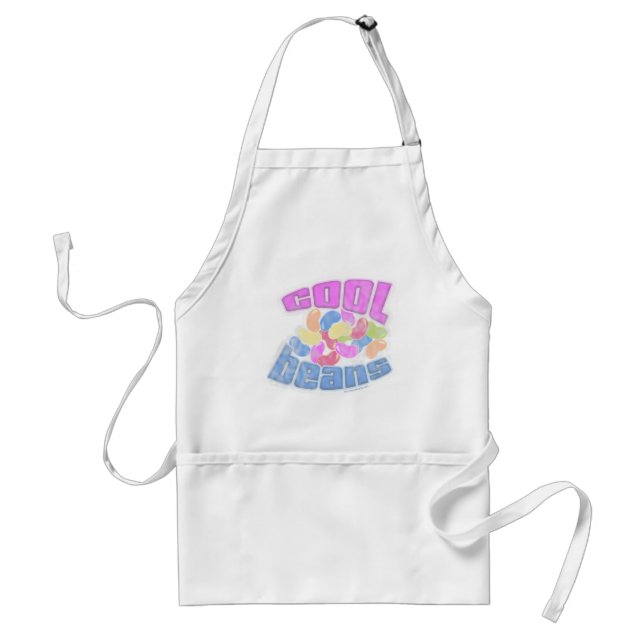 Cool Beans Faded Funny Food Cartoon Slogan Adult Apron (Front)