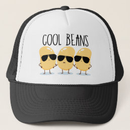 Cool Beans Funny Cute Beans with Sunglasses Trucker Hat