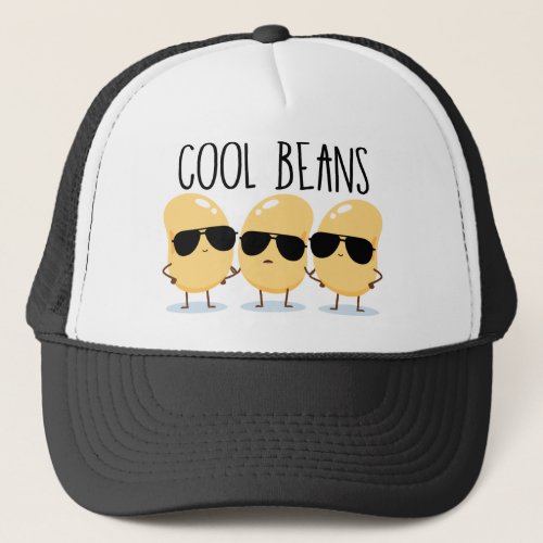 Cool Beans Funny Cute Beans with Sunglasses Trucker Hat
