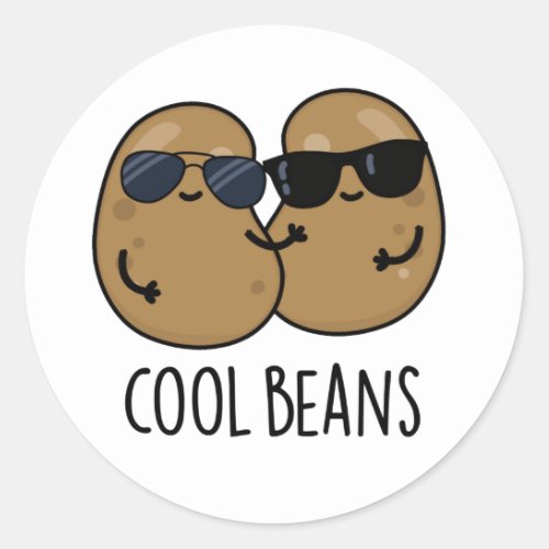 Cool Beans Funny Veggie Legume Pun  Classic Round Sticker