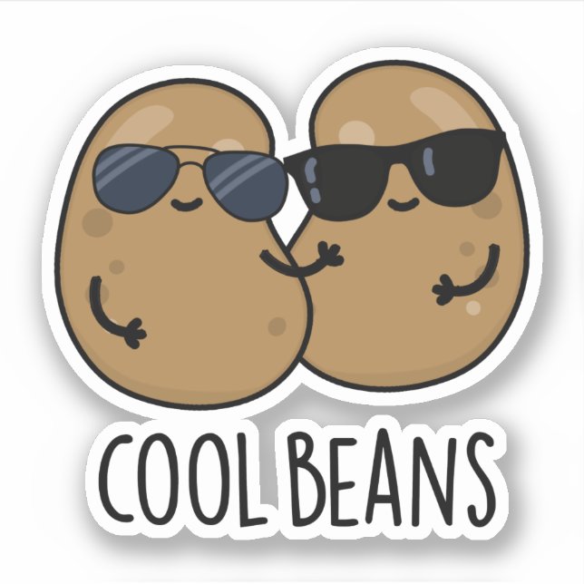 Cool Beans Funny Veggie Legume Pun  Sticker (Front)